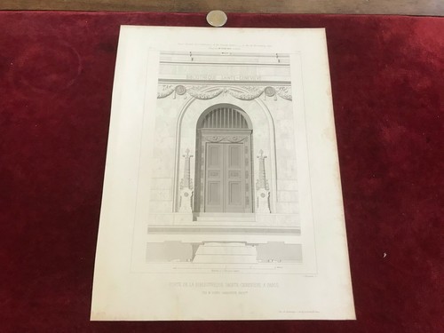 Gravure ancienne architecte - ancienne,