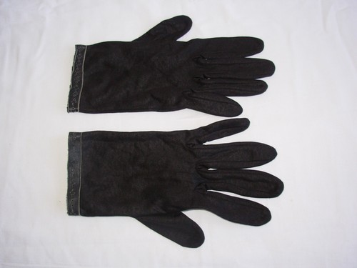 Gants fins noirs - , bordure