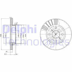 Disque frein ventilé - 2x, de