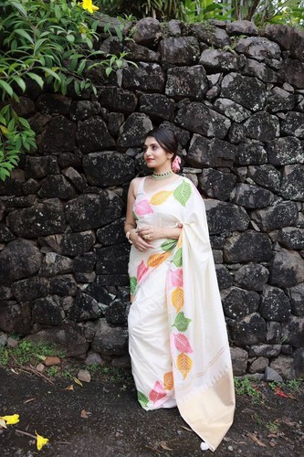Sari mariage indien crème - mariage,