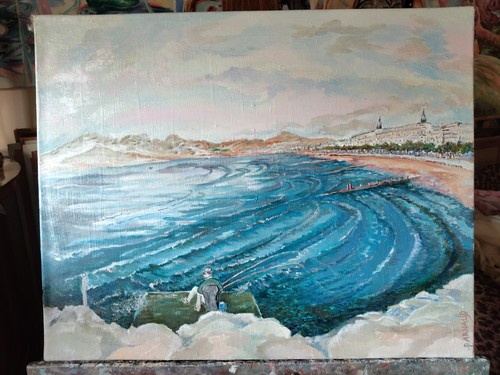 Tableau peinture paysage marin