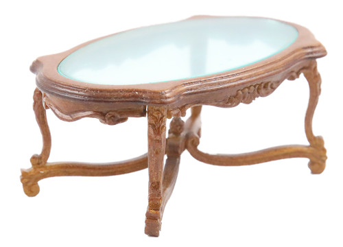 Table basse ovale noyer - basse, en