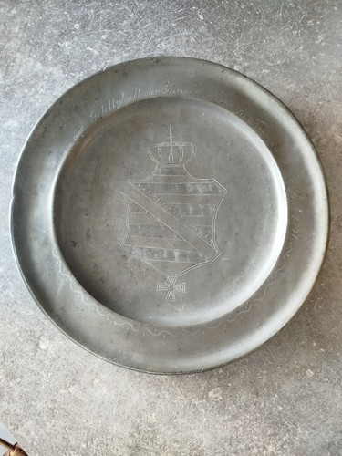 Assiette mariage étain - assiette,