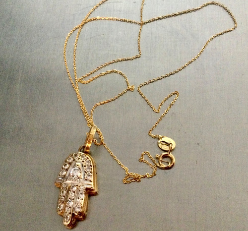Chaine carats pendentif - or,