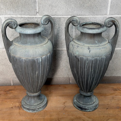 Couple vases bronze - vases, patiné
