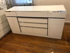 custom Formica white buffet cabinet and chest of drawers  