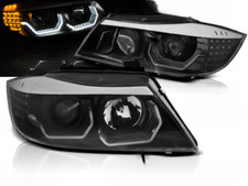 Paire de phares avant BMW E90/E91 05-08 Angel eyes 3D led noir