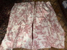 Pair of curtains canvas by Jouy Pastoral MFA wide 136 cm x h 150 cm