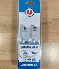 Câble d'Antenne Satellite Mâle/Mâle 2 Mètres 80 dB Double blindage