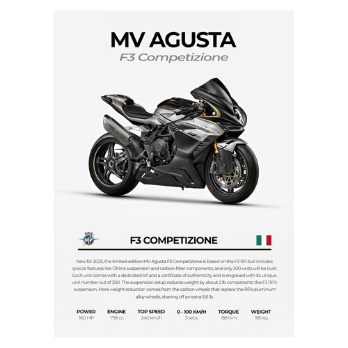 Affiche moto agusta - de, f3