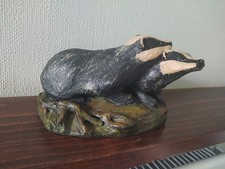 The ASHDOWN COLLECTION by DEVATREND PAIR of BADGERS FIGURINE