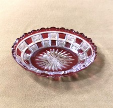 BACCARAT RED LINED CRYSTAL PIN / SOAP HOLDER DIAMOND STARS model