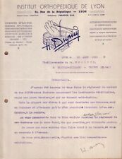 LYON - LETTER H. DUPUY - ORTHOPEDIC CORSETS BELTS BANDAGES PROSTHESES - 1939