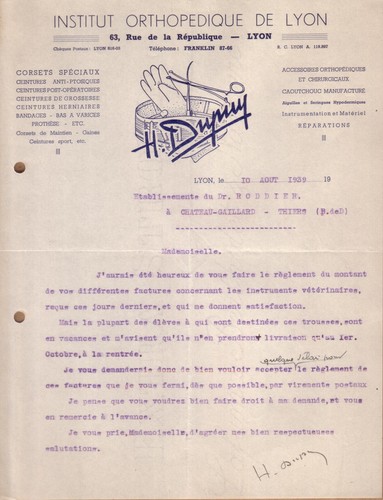 Lyon lettre dupuy - lettre, h.