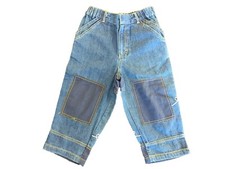 New Oilily Vintage Kids Blue Denim Embroidered Jean Pants Size 98 US 3T