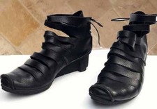 Trippen black leather wedge