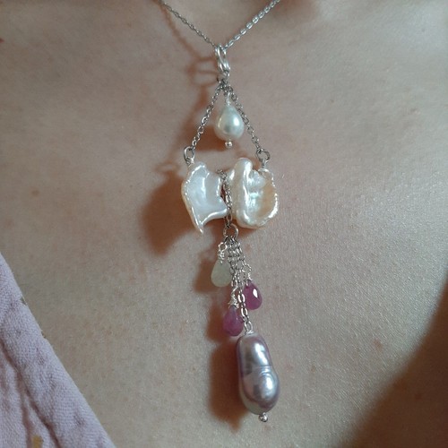 Pendentif perle baroque - en,