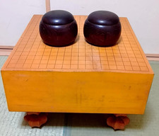 Japanese Go-Board Goban with Legs IGO Game includes Go stones Old Vintage  #409