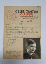 Tintin Rare Carte Club Tintin