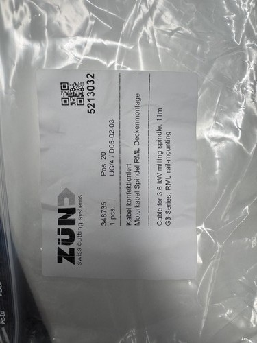 Cable broche fraisage - zund, g3
