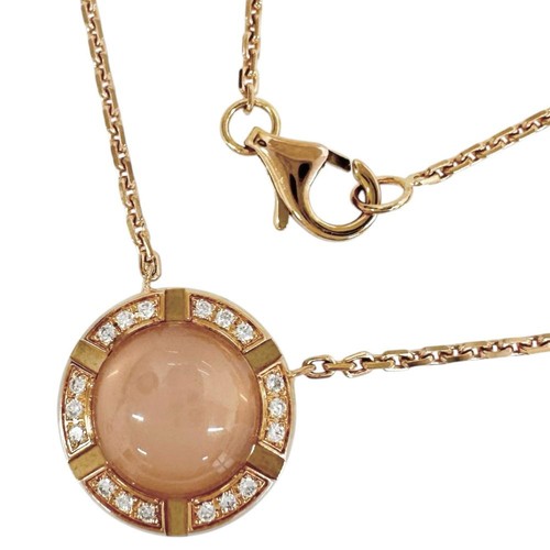 Collier diamant quartz rose
