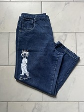 Brooklyn Xpress Jeans Mens 40x32 Blue Baggy Y2K Embroidered Graphic Denim Loose