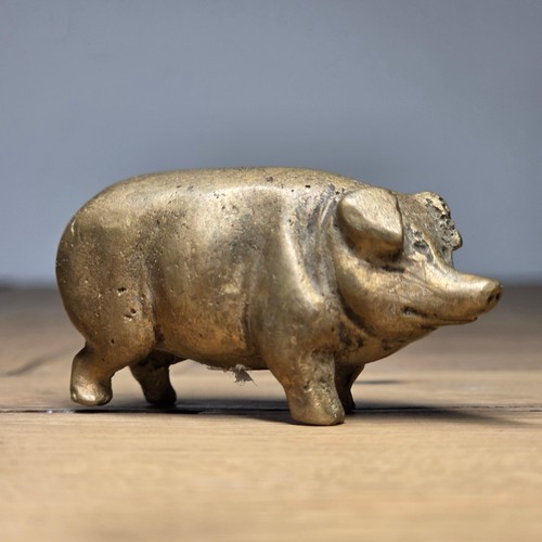 Cochon bronze xixeme doré - cochon,