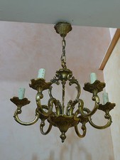 lustre en bronze massif doré