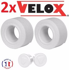KIT 2 GUIDOLINE + 2 EMBOUT DE GUIDON VELOX BLANC VELO VINTAGE COTON RUBAN CINTRE