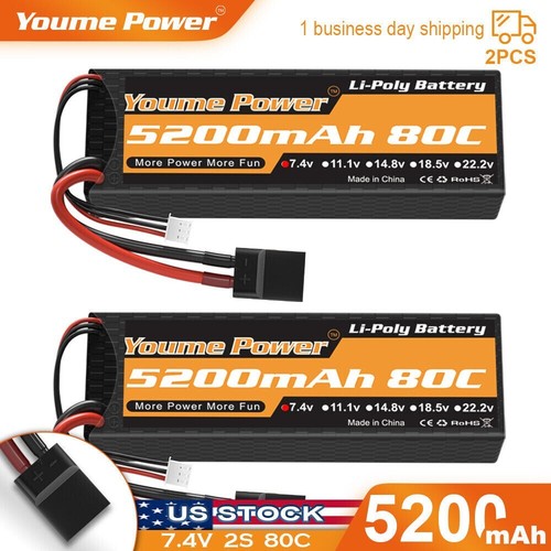2pcs youme 5200mah - 5200mah, 80c
