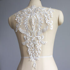 Lace Embroidered Patch Floral Applique for Evening Wedding Dress Trimmings Craft