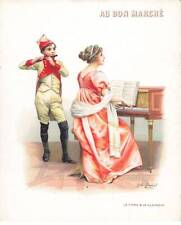 CHROME #MK41310 AU BON MARCHE LE FIFRE ET LE HARPSICHORD BY ILLUSTRATOR JULES G
