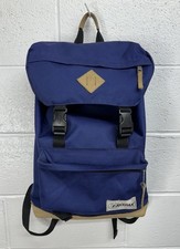 EASTPAK Rowlo Leather Bottom Flip Top Backpack / Navy Blue