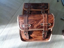 PAIRE SACOCHE CUIR MARRON POUR