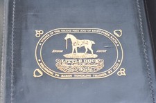 ANTIQUE LEATHER OFFICE TRAY ATTRIBUTE JACQUES ADNET ANTIQUE DESK LETTERS CASE