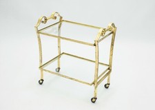 Desserte roulante fer doré verre Maison Ramsay 1940