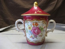 Snake Porcelain - 2 Handle Covered Broth Pot - Hand Painted Flowers