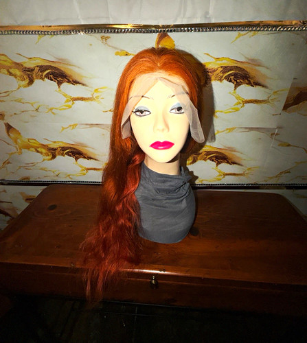 Long wavy lace front wig - long,