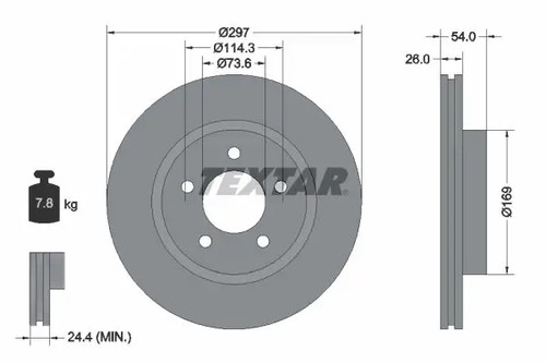Disque frein ventilé - 2x, de