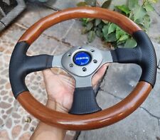 rare vintage Momo Fighter Zebrano 350mm LEATHER WOOD  Steering wheel