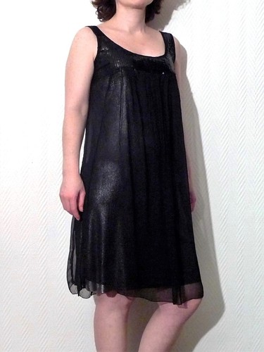 Robe soie noir avec sa - noir,