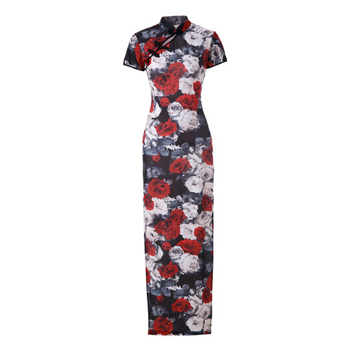 Robe chinoise cheongsam longue - chinoise,