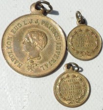 ✅ Antique Napoleon III Medal Token x 3 Decoration War Grenadier Empire