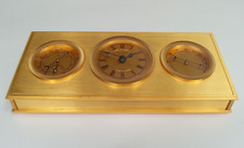 RARE sublime HORLOGE DE BUREAU HOUR LAVIGNE VINTAGE Baromètre Thermomètre