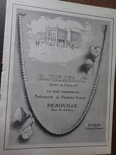 R. JUCLIER & Cie fine beads DEAUVILLE PARIS advertising paper ILLUSTRATION 1913