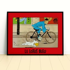 Tintin "Le Lotus Bleu" Art Print, Premium Matte Paper, Multiple sizes