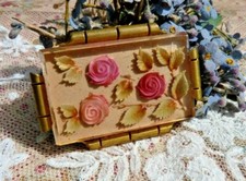 OLD VINTAGE FANCY BROOCH decorated with ROSES circa 1930/ 1940