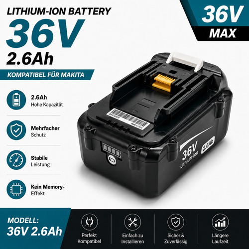 Batterie ion 36v 6ah - li-ion, 2.6ah