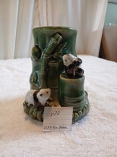 vintage majolica pottery Padda Bears . 6 Inches Tall Green 3 Inches To Put Babo 