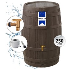 4rain 4rain Kit Récupérateur d'eau pluie Tonneau VINO 250 L brun foncé